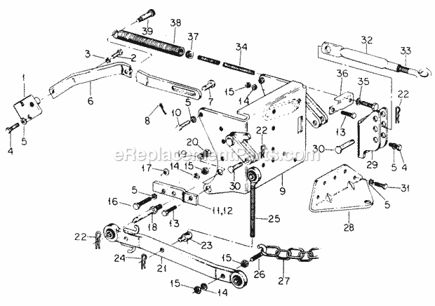 Hitch, Category "o" Three Point-582-Sn 720000 Diagram and Parts List for 1604 2050598U, 144-582-399, 145-582-399, 142-582-3 Cub Cadet Lawn Tractor